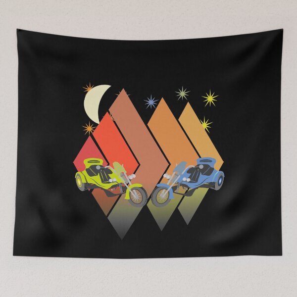 Item preview, Two trikes with mountains, stars and the moon. designed and sold by Bodino.