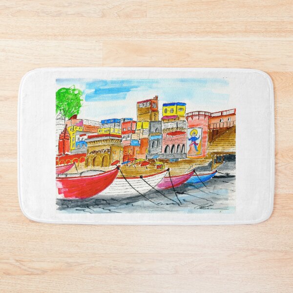Item preview, Varanasi India, Ganges Riverfront - Original WaterColor designed and sold by BWBConcepts.