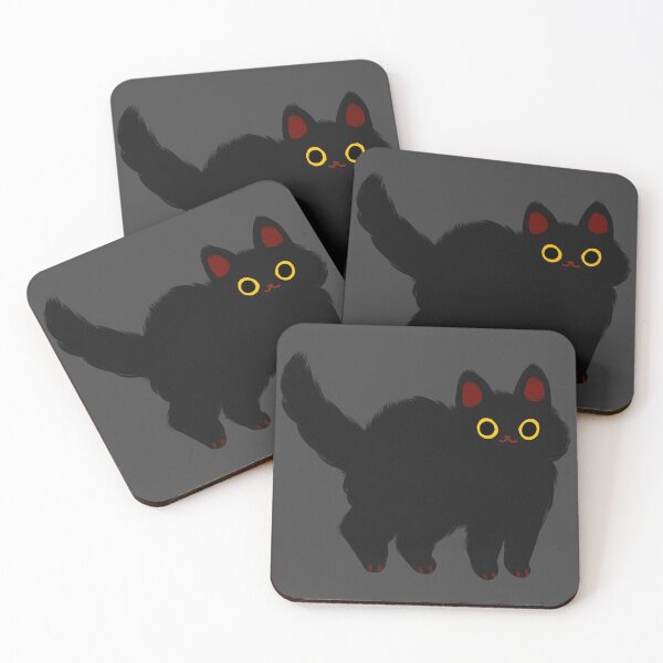 Item preview, fluffy black cat designed and sold by lucianavee.