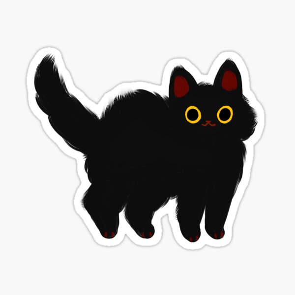 Simple Black Cat Sticker, HQ2, Black Cat, Cute, Adorable, Illustration,  Kitty Cat, Gift for Kids, Gift for Cat Lover, Kitten, Gift for Kids 