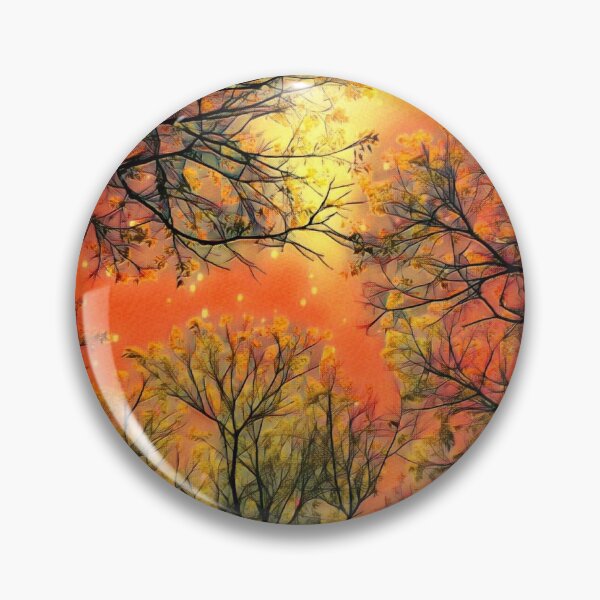 Item preview, Tree Canopy Vibrant Orange Evening Sky designed and sold by Capuletdesigns.