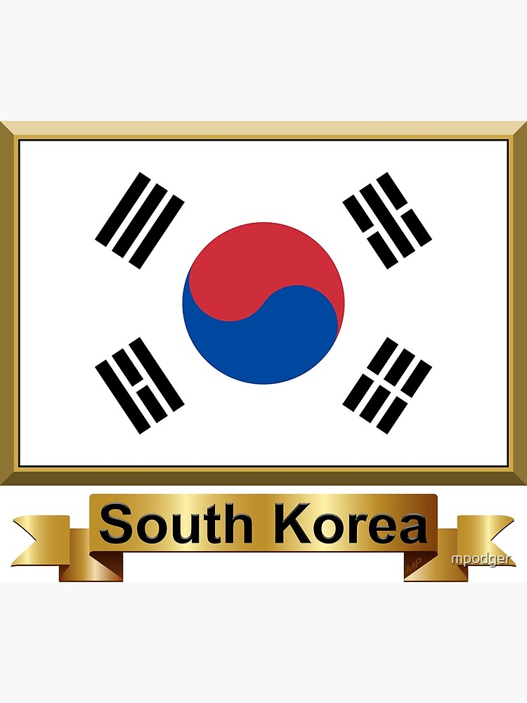 "South Korea Flag Gifts, Masks, Stickers & Products (N)" Poster by