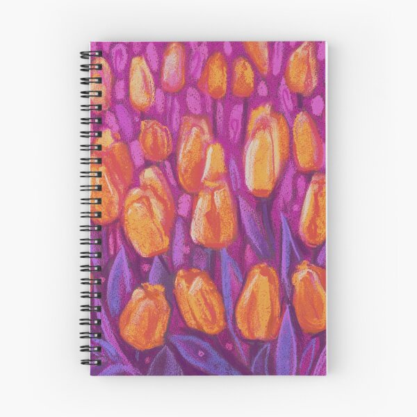 Item preview, Tulips Field Spring Flowers Floral Pastel Purple Orange designed and sold by Julia Khoroshikh.