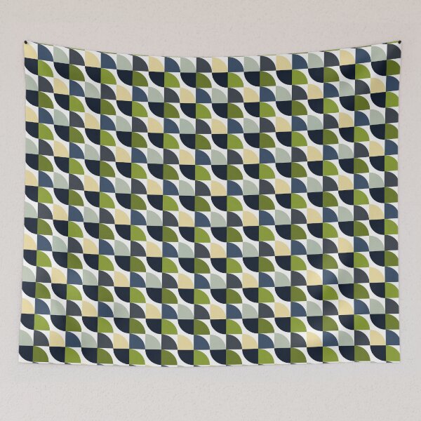 Item preview, Vintage mid modern geometric half circle pattern  designed and sold by likebakerdo.