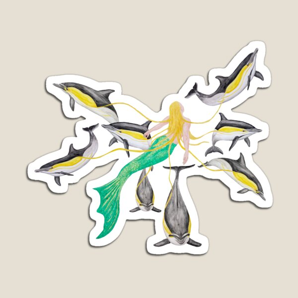 Item preview, Mermaid with Common Dolphins / Mermaid with Common Dolphins designed and sold by Doris Thomas.