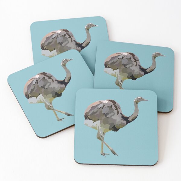 Item preview, R is for Rhea,Rhea Artwork – Graceful Flightless Bird Illustration and Wildlife Design designed and sold by PrettylittlepastelUk.