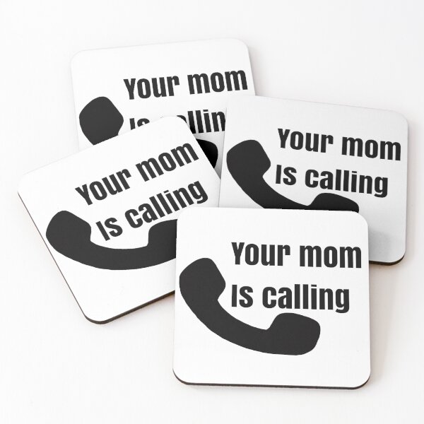 Item preview, your mom is calling, black and white text design  designed and sold by Barolina.