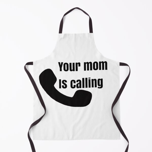 Item preview, your mom is calling, black and white text design designed and sold by Barolina.