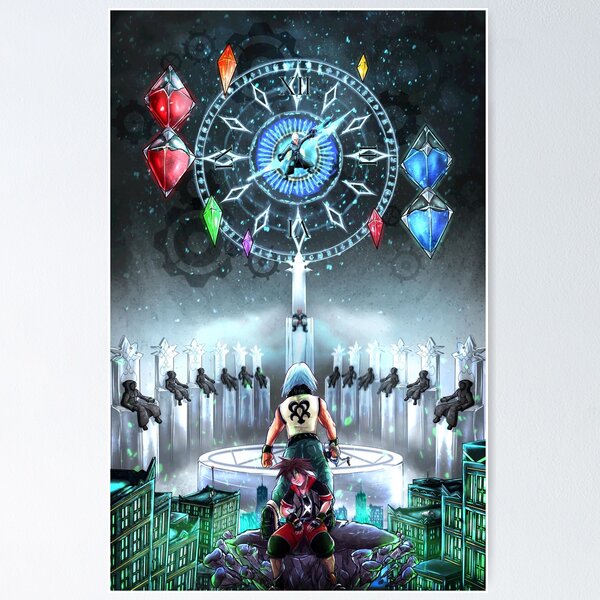 Vista previa del artículo con la obra «La batalla final (póster de Kingdom Hearts DDD)», diseñado y vendido por Christopher Adcock.
