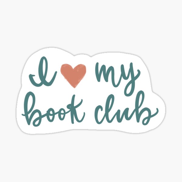 I love my book club Teal Lettering with heart Sticker
