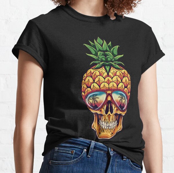 vans t shirt pineapple and bones print