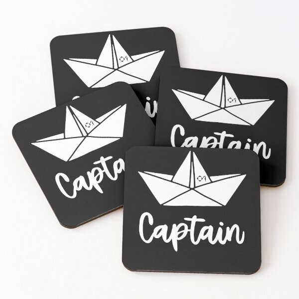 Item preview, PAPER SHIP ORIGAMIS No.1 | TEXT: CAPTAIN Sailing Boat | Minimalist Hand Drawn Art designed and sold by yourtravelguide.