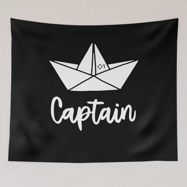 Item preview, PAPER SHIP ORIGAMIS No.1 | TEXT: CAPTAIN Sailing Boat | Minimalist Hand Drawn Art designed and sold by yourtravelguide.