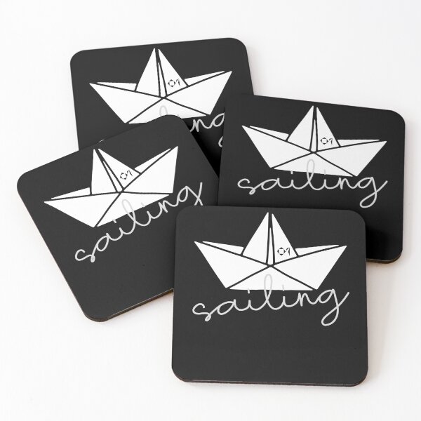 Item preview, PAPER SHIP ORIGAMIS No.1 | TEXT: SAILING Sailing Boat | Minimalist Hand Drawn Art designed and sold by yourtravelguide.