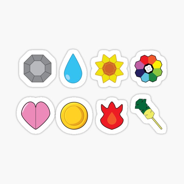 Kanto Gym Badges Sticker