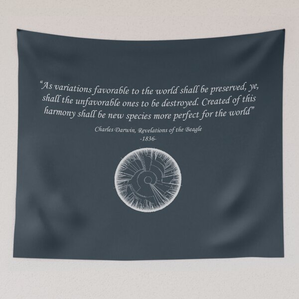 Item preview, Satirical Darwin Evolution Quote - Dark designed and sold by DeepSpaceDesigns.