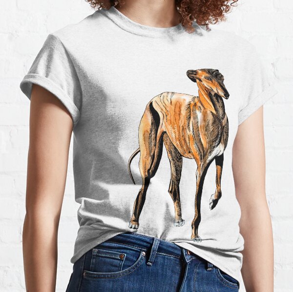 Item preview, watercolor ink greyhound portrait designed and sold by VicaVeresk.