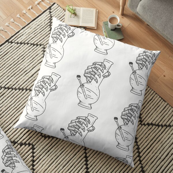 Skeleton holding a bong Floor Pillow