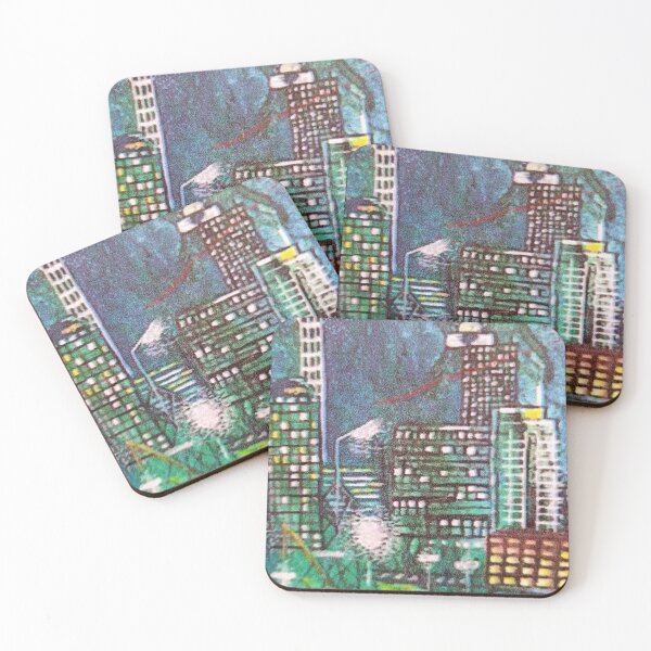 Item preview, city by night, capital city, night lights, reflections designed and sold by NessArtByEwa.