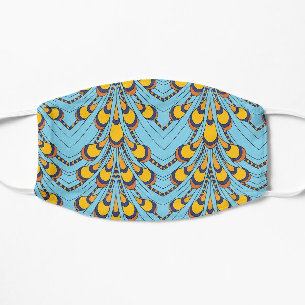 Geometric Colourful Psychedelic Ripple Pattern Flat Mask