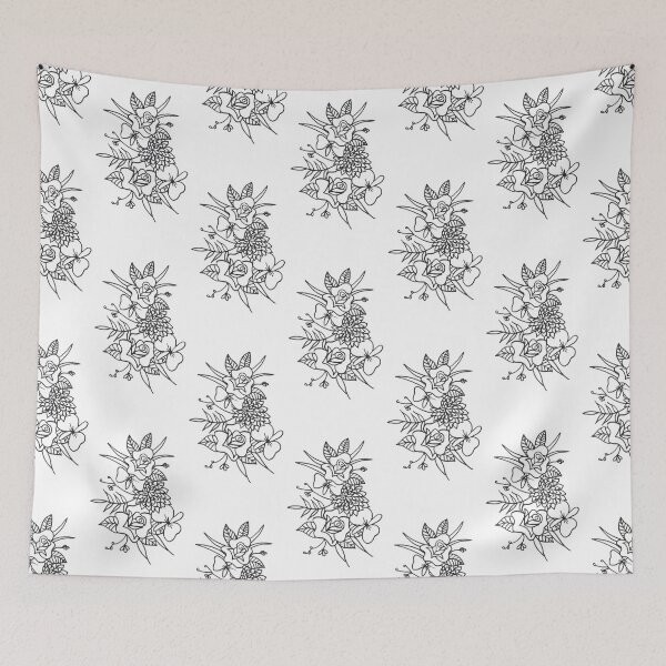 Item preview, Tattoo style flower print  designed and sold by ChloTattoo.