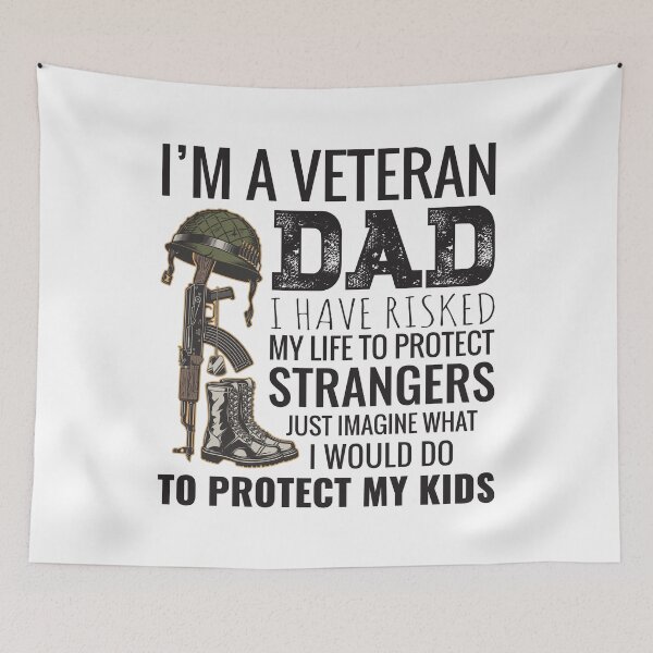 Item preview, I'm A Veteran Dad I Have Risked My Life To Protect Strangers Just Imagine What I would Do To Protect My Kids designed and sold by mdnrsakib.
