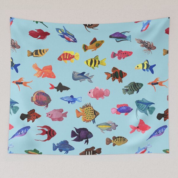 Item preview, Tropical Fish Pattern (choose your own color background) designed and sold by Jedi-Artist.
