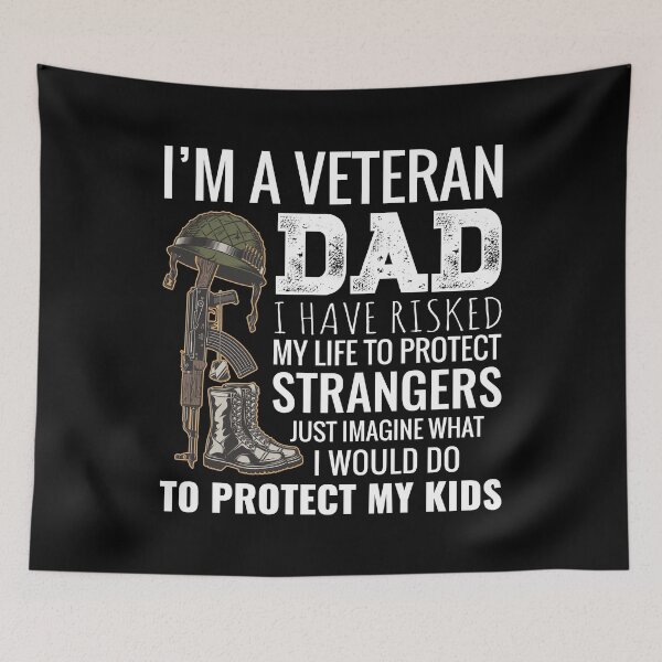 Item preview, I'm A Veteran Dad I Have Risked My Life To Protect Strangers Just Imagine What I would Do To Protect My Kids designed and sold by mdnrsakib.