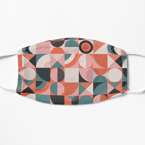 Geometric Colourful Psychedelic Ripple Pattern Flat Mask