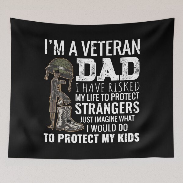 Item preview, I'm A Veteran Dad I Have Risked My Life To Protect Strangers Just Imagine What I would Do To Protect My Kids designed and sold by mdnrsakib.