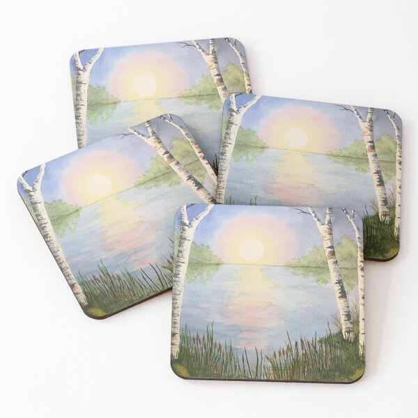 Item preview, Birches on the Lake at Sunrise  designed and sold by mandyk8.