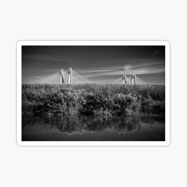 Vistula River Krakow Nature black and white photography Sticker