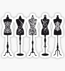 Vintage fashion mannequins silhouettes Sticker