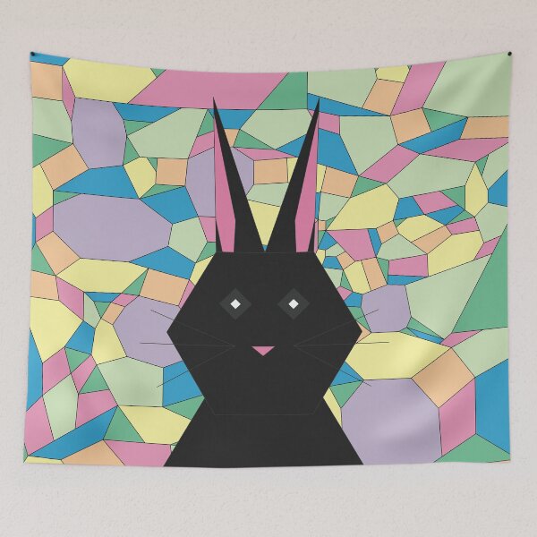Item preview, Geometric Black Bunny designed and sold by Caseymakesart.