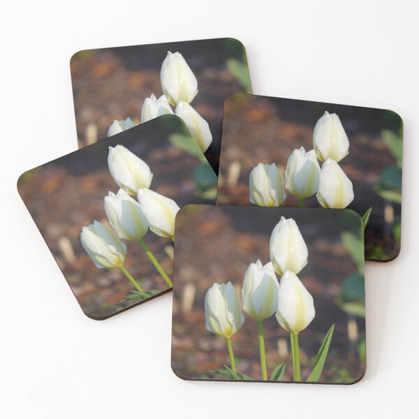 Item preview, White tulips at dawn designed and sold by silverwheelarts.