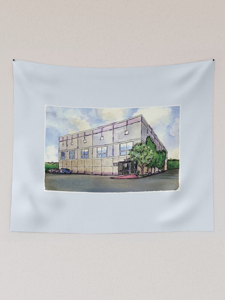 Pam Beesly Office Building Watercolor Painting Poster Dunder