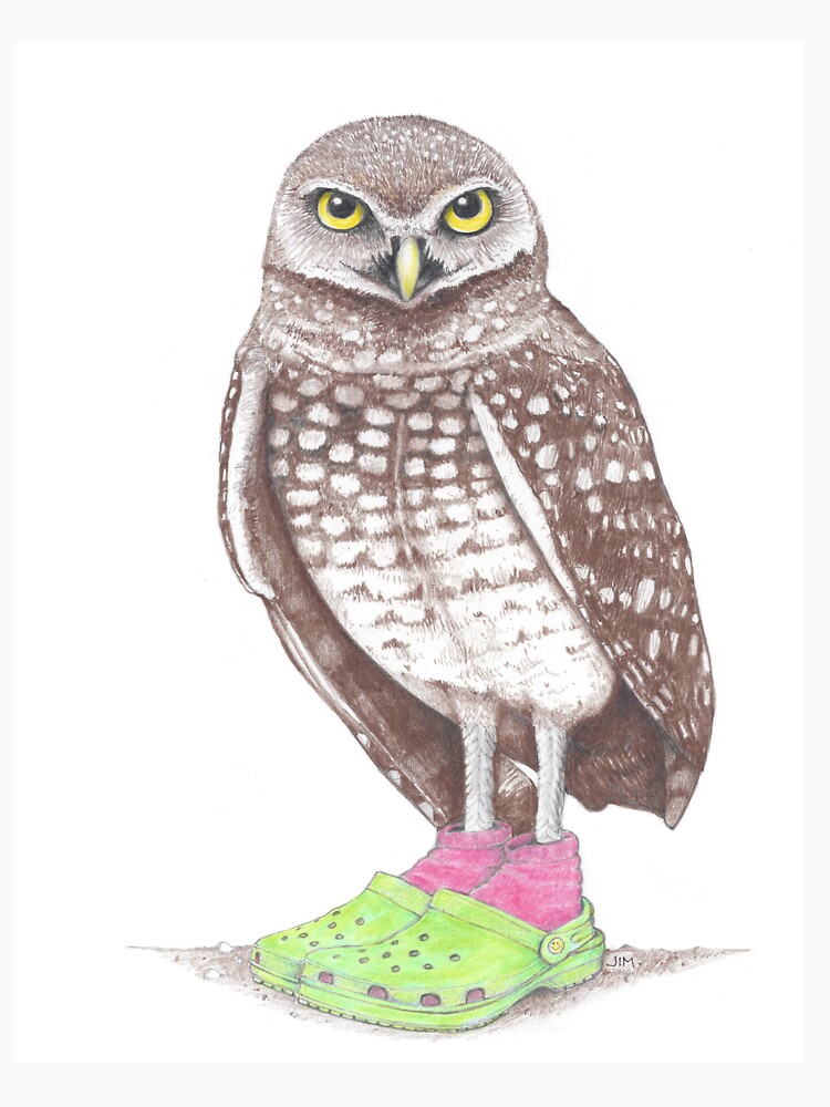 Thumbnail 7 of 7, Classic T-Shirt, Burrowing Owl in Crocs designed and sold by JimsBirds.