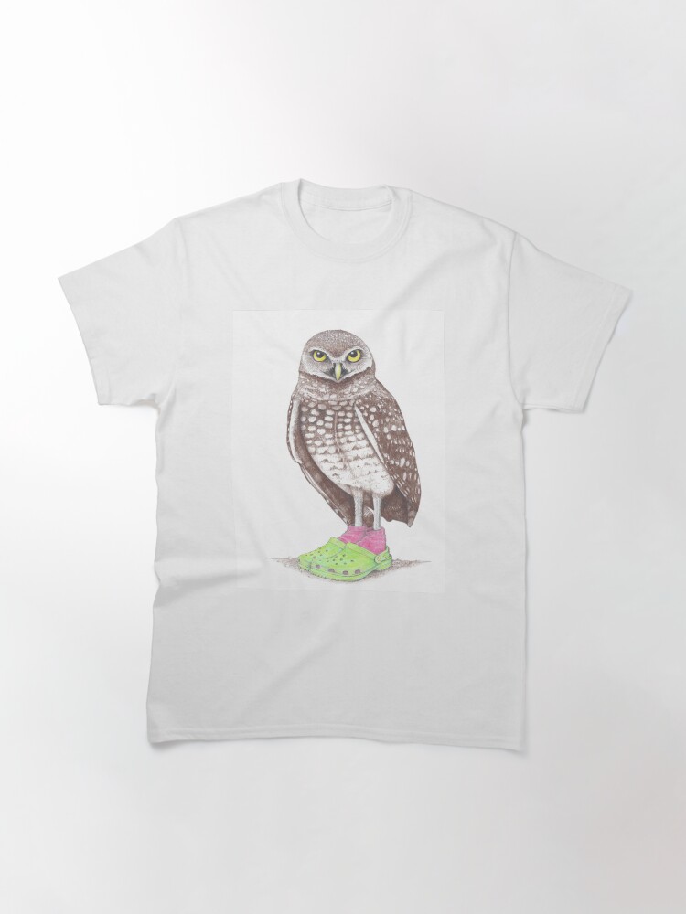 Thumbnail 3 of 7, Classic T-Shirt, Burrowing Owl in Crocs designed and sold by JimsBirds.