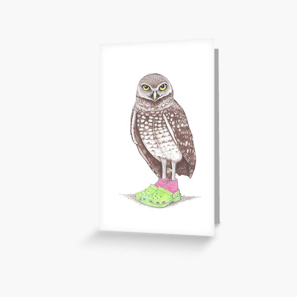 Item preview, Burrowing Owl in Crocs designed and sold by JimsBirds.