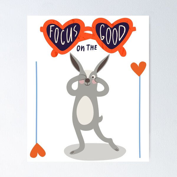 Item preview, Positive Thinking Rabbit With Glasses, Focus on the Good designed and sold by WhimsicaliTee.