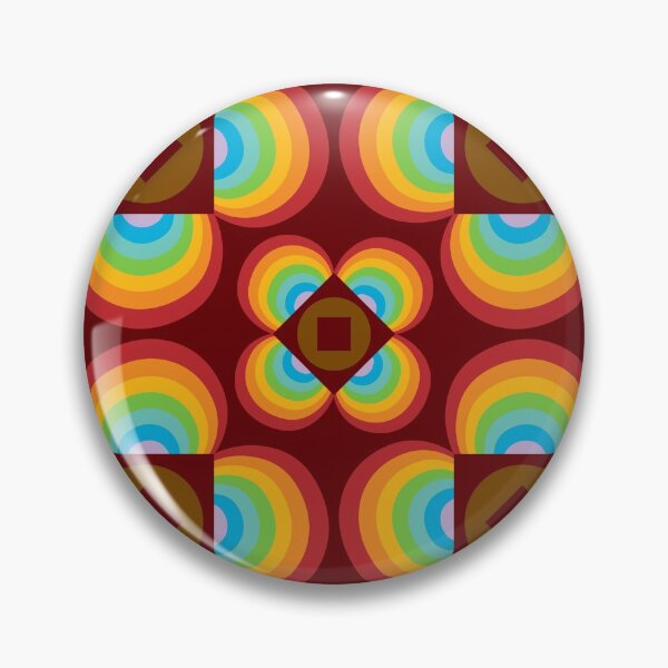 Item preview, Crazy retro flower pattern, rainbow colours designed and sold by Susan Marie Williams.