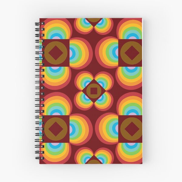 Item preview, Crazy retro flower pattern, rainbow colours designed and sold by Susan Marie Williams.