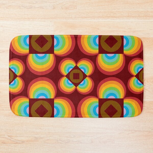 Item preview, Crazy retro flower pattern, rainbow colours designed and sold by Susan Marie Williams.