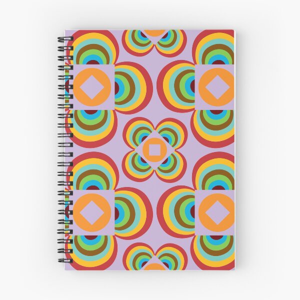Item preview, Crazy retro flower pattern, rainbow shades with pale purple designed and sold by Susan Marie Williams.