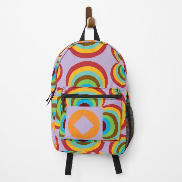 Item preview, Crazy retro flower pattern, rainbow shades with pale purple designed and sold by Susan Marie Williams.