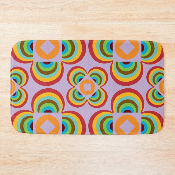 Item preview, Crazy retro flower pattern, rainbow shades with pale purple designed and sold by Susan Marie Williams.
