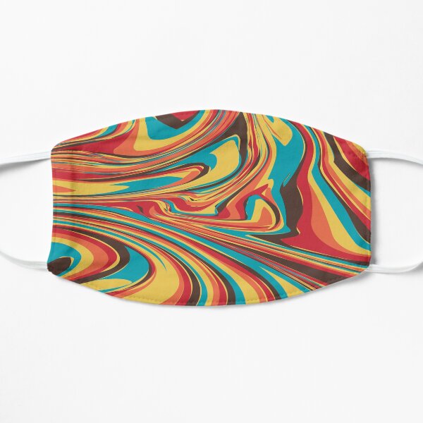 Geometric Colourful Psychedelic Ripple Pattern Flat Mask