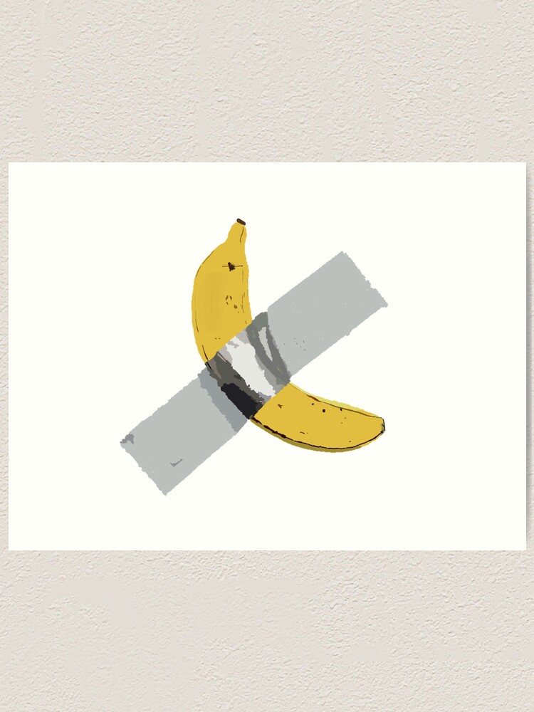"Banana Taped to wall drawing" Art Print by IEatGlue Redbubble