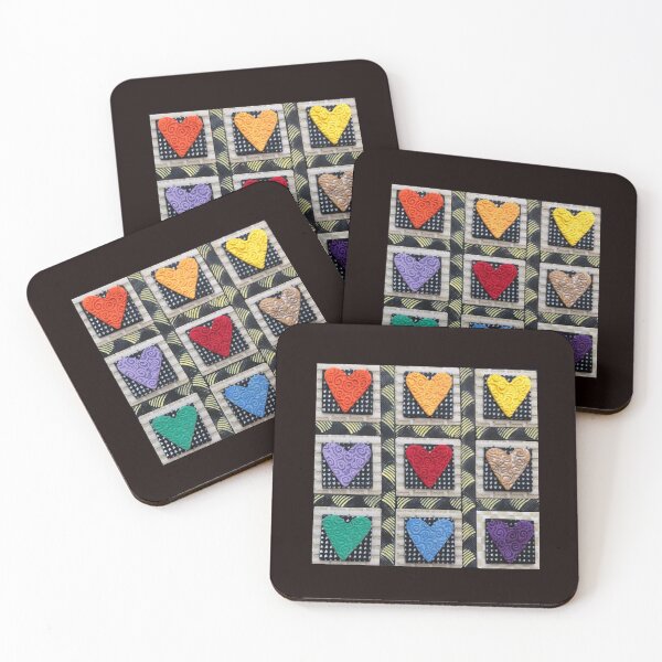 Item preview, Heart Friends On Squares designed and sold by prunellaparsnip.