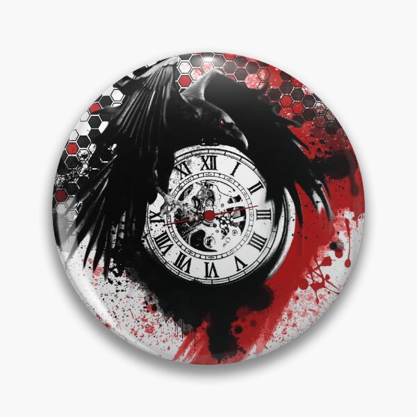Item preview, Trash polka style raven and clock WHITE EDITION designed and sold by DarkDesign69.